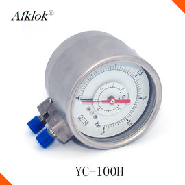 YC-100H 가스압력 시험 계기 박판으로 만들어진 안전 유리 -0.1/160 Mpa